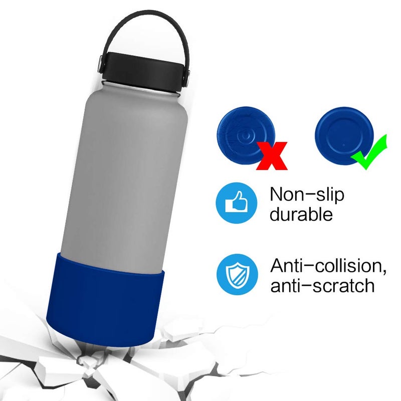 WUQID Protective Silicone Boot Sleeve for 12oz-40oz Hydro Sport Flask/Stanle Water Bottles Tumbler Anti-Slip Bottom Sleeve Cover for All Water Bottles Bottom Width of 2.83-2.95in - Image 2